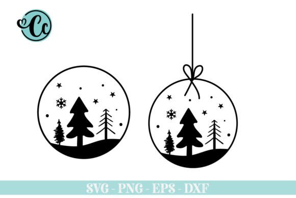 Christmas Ornament SVG & Round Sign Graphics for Crafts