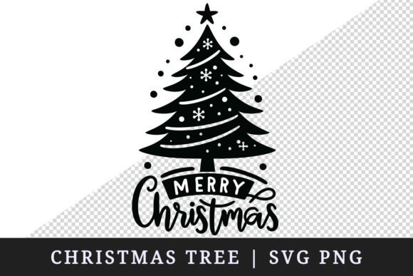 Christmas Tree Clipart SVG PNG Cut File for Crafts Graphics