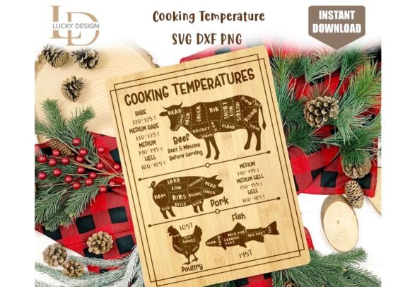 Cooking Temperature 3 Graphics for Kitchen Crafts