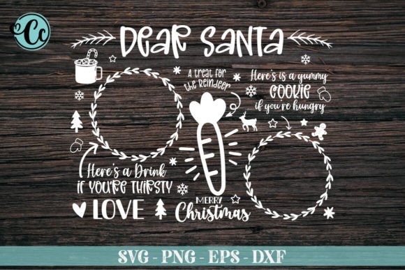 Dear Santa Tray & Plate SVG Graphics for Crafts