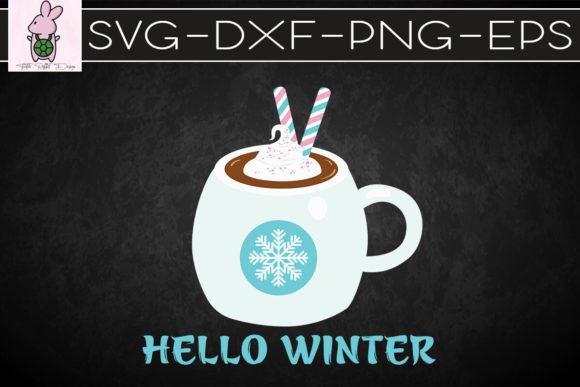Hello Winter Cocoa Mug Graphics for Cozy Crafts