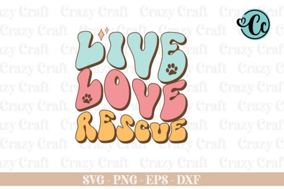 Live Love Rescue SVG: Retro Cat Graphics for Crafts