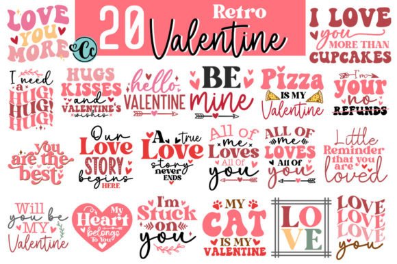 Retro Valentines SVG Bundle: Graphics for Crafts