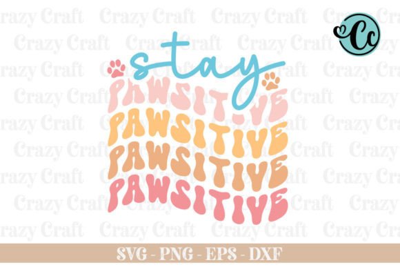 Stay Pawsitive Graphics: Retro Cat SVG for Crafts