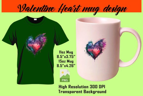 Valentine Heart Water Color Graphics for Crafts Branding