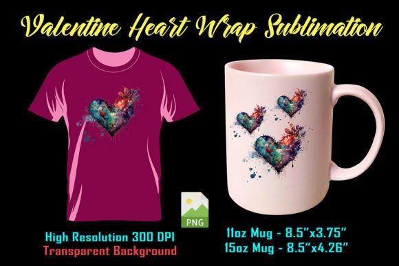 Watercolor Love Valentine Sublimation Graphics for Crafts