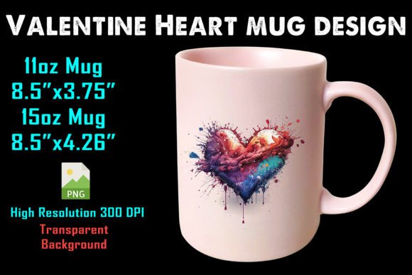 Watercolor Valentine Heart Graphics for Crafts