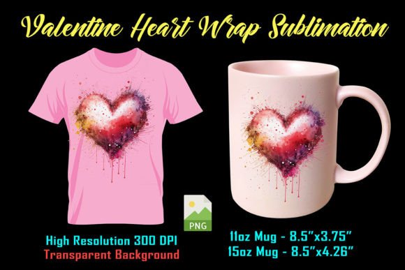 Watercolor Valentine Heart Graphics for Local Crafts